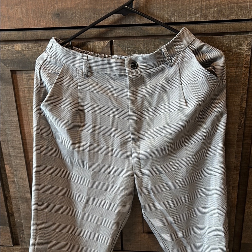 Men's Gray Plaid Pants